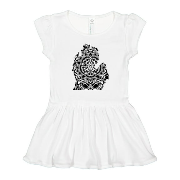 Inktastic Michigan Silhouette Mandala Girls Toddler Dress