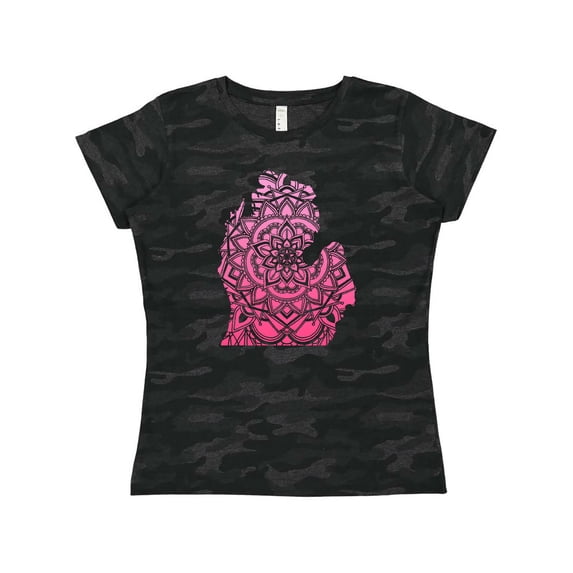 Inktastic Michigan Silhouette Mandala Women's T-Shirt