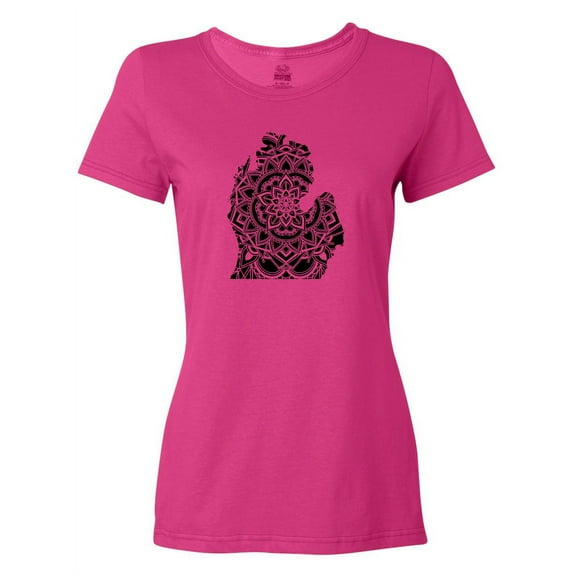 Inktastic Michigan Silhouette Mandala Women's T-Shirt