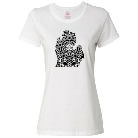 Inktastic Michigan Silhouette Mandala Women's T-Shirt
