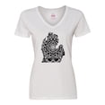 thumbnail image 1 of Inktastic Michigan Silhouette Mandala Women's V-Neck T-Shirt, 1 of 5