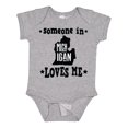 thumbnail image 1 of Inktastic Michigan Travel Gift Someone Loves Me Boys or Girls Baby Bodysuit, 1 of 5
