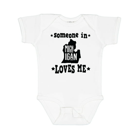 Inktastic Michigan Travel Gift Someone Loves Me Boys or Girls Baby Bodysuit