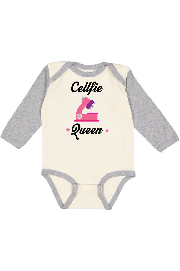 Microscopy Funny Science Gift Girls Long Sleeve Baby Bodysuit