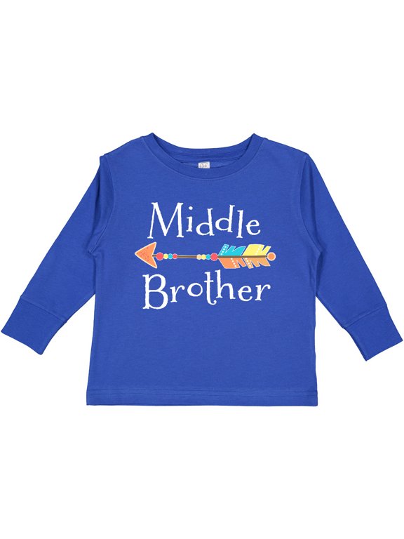 Middle Brother Arrow Boys Long Sleeve Toddler T-Shirt