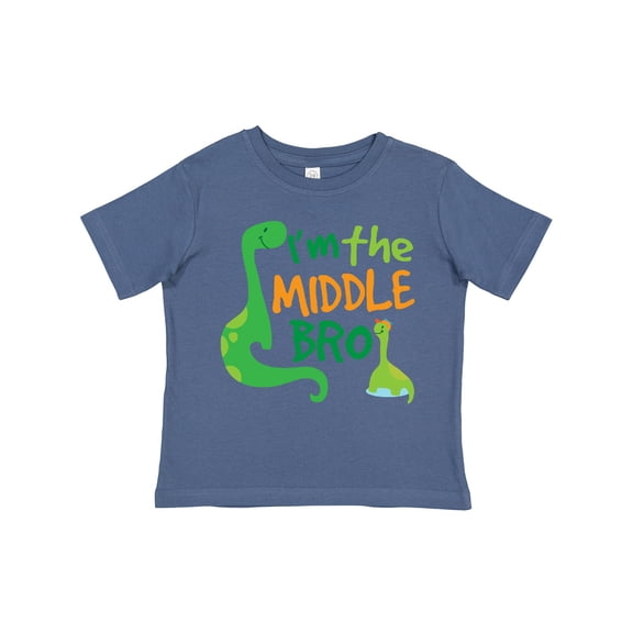 Inktastic Middle Brother Boy Dinosaur Announcement Boys Toddler T-Shirt