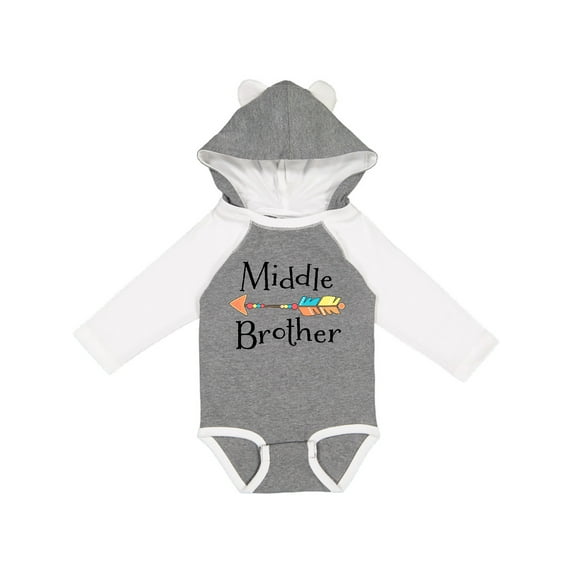 Inktastic Middle Brother- arrow Boys Long Sleeve Baby Bodysuit