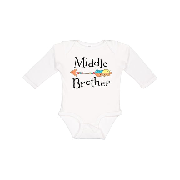 Inktastic Middle Brother- arrow Boys Long Sleeve Baby Bodysuit