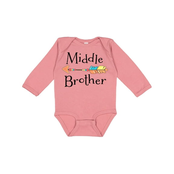 Inktastic Middle Brother- arrow Boys Long Sleeve Baby Bodysuit