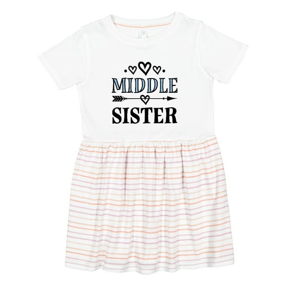 Inktastic Middle Sister Announcement Girls Toddler Dress