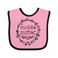 thumbnail image 1 of Inktastic Middle Sister Leaves, Circle, Heart Girls Baby Bib, 1 of 4