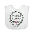 thumbnail image 1 of Inktastic Middle Sister Leaves, Circle, Heart Girls Baby Bib, 1 of 4