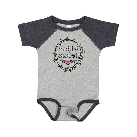 Inktastic Middle Sister Leaves, Circle, Heart Girls Baby Bodysuit