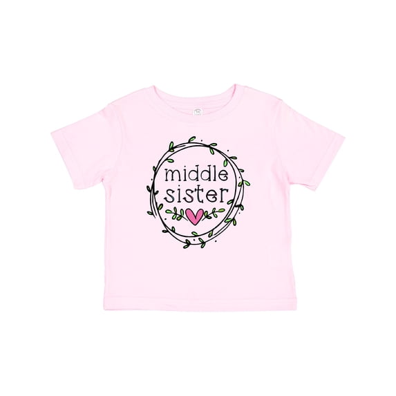 Inktastic Middle Sister Leaves, Circle, Heart Girls Baby T-Shirt