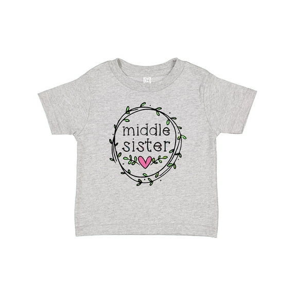 Inktastic Middle Sister Leaves, Circle, Heart Girls Baby T-Shirt