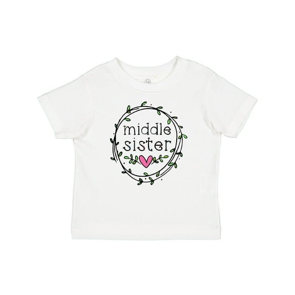 Inktastic Middle Sister Leaves, Circle, Heart Girls Baby T-Shirt