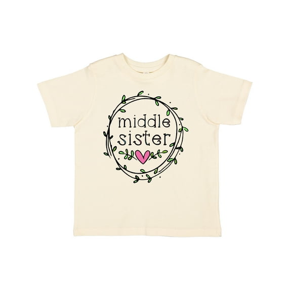 Inktastic Middle Sister Leaves, Circle, Heart Girls Toddler T-Shirt