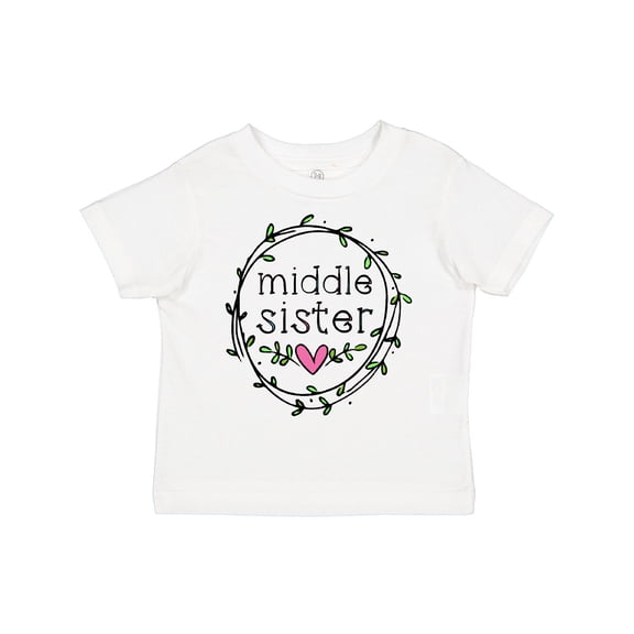 Inktastic Middle Sister Leaves, Circle, Heart Girls Toddler T-Shirt