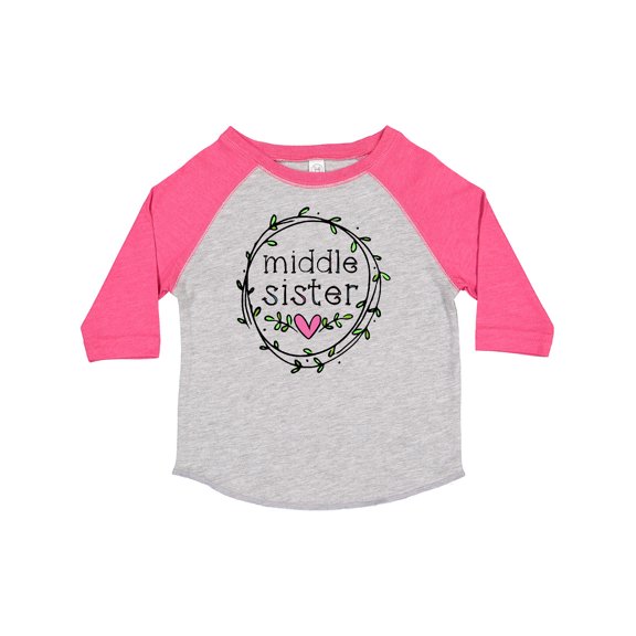 Inktastic Middle Sister Leaves, Circle, Heart Girls Toddler T-Shirt