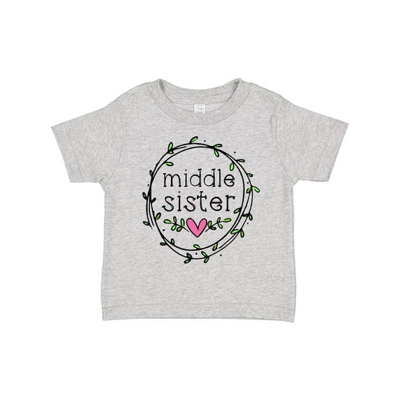 Inktastic Middle Sister Leaves, Circle, Heart Girls Toddler T-Shirt