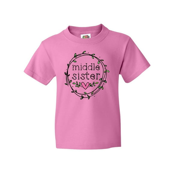 Inktastic Middle Sister Leaves, Circle, Heart Youth T-Shirt