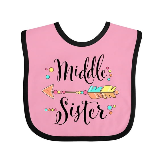 Inktastic Middle Sister- dots and arrow Girls Baby Bib