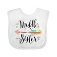 thumbnail image 1 of Inktastic Middle Sister- dots and arrow Girls Baby Bib, 1 of 4