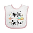 thumbnail image 1 of Inktastic Middle Sister- dots and arrow Girls Baby Bib, 1 of 4