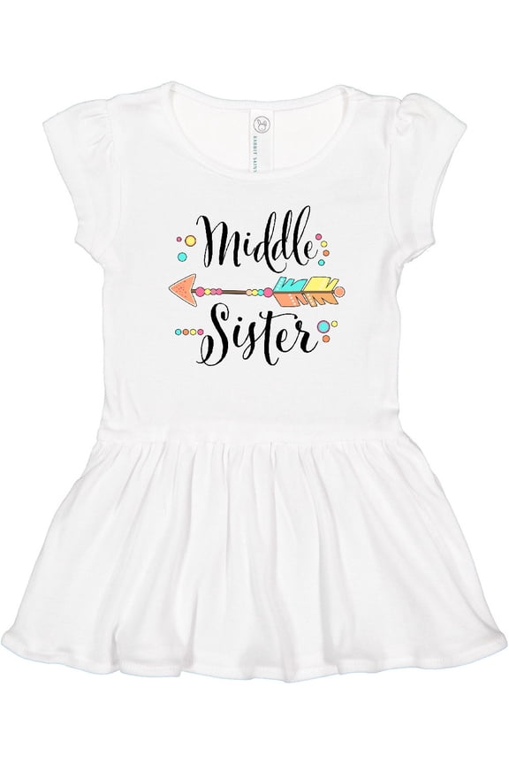 Middle Sister- dots and arrow Girls Toddler Dress