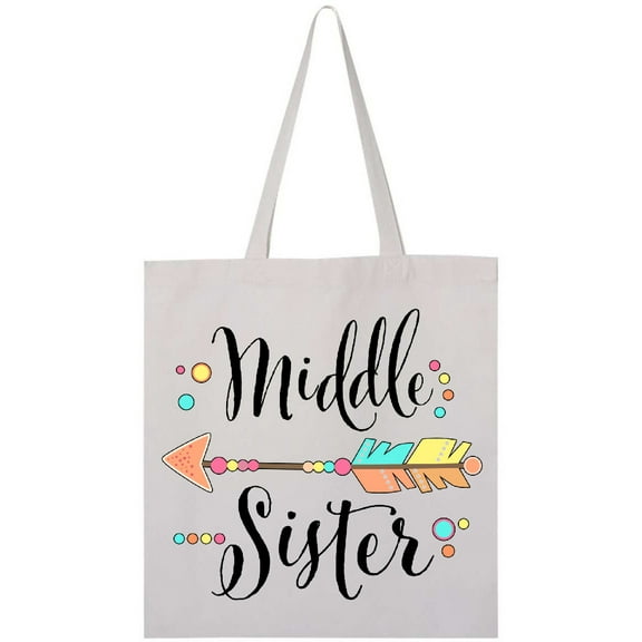 Inktastic Middle Sister- dots and arrow Tote Bag