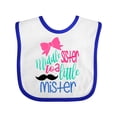 thumbnail image 1 of Inktastic Middle Sister to a Little Mister Girls Baby Bib, 1 of 4