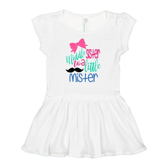Inktastic Middle Sister to a Little Mister Girls Baby Dress