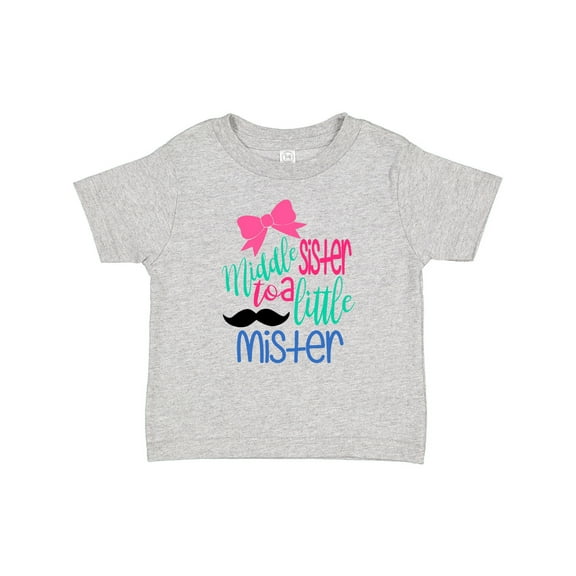 Inktastic Middle Sister to a Little Mister Girls Baby T-Shirt