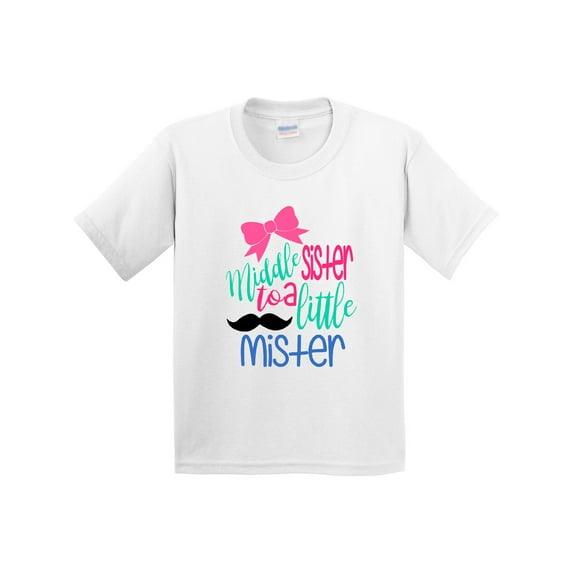 Inktastic Middle Sister to a Little Mister Youth T-Shirt