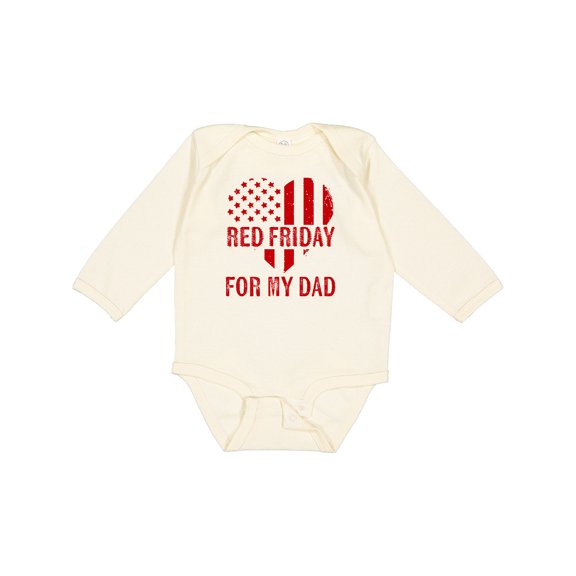 Inktastic Military Dad Deployment Red Friday Boys or Girls Long Sleeve Baby Bodysuit
