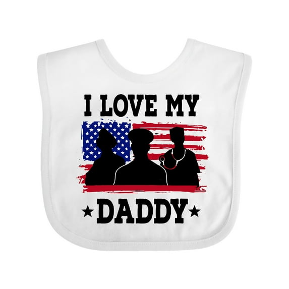 Inktastic Military Dad I Love My Daddy Boys or Girls Baby Bib