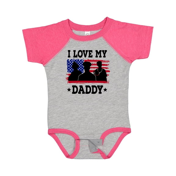 Inktastic Military Dad I Love My Daddy Boys or Girls Baby Bodysuit
