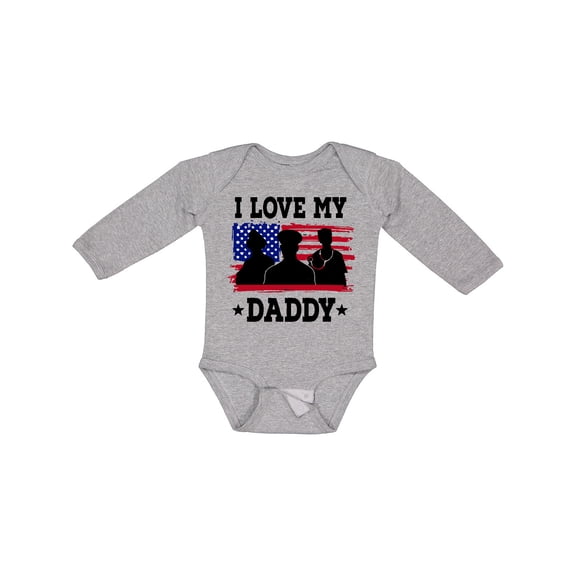 Inktastic Military Dad I Love My Daddy Boys or Girls Long Sleeve Baby Bodysuit