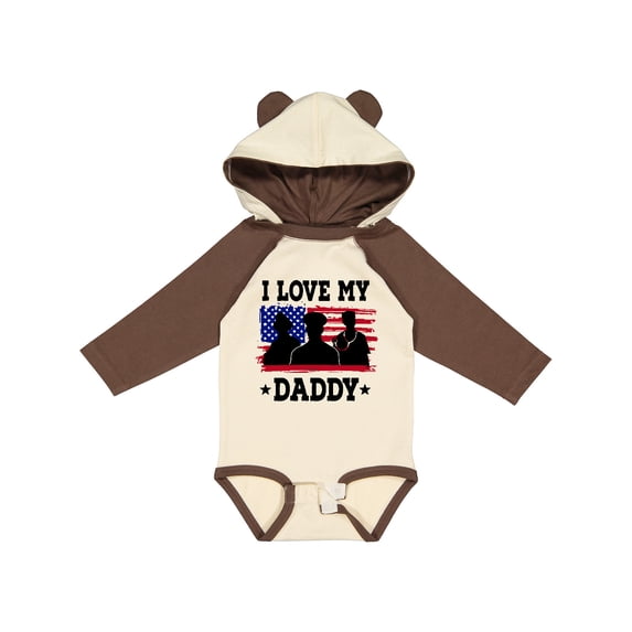 Inktastic Military Dad I Love My Daddy Boys or Girls Long Sleeve Baby Bodysuit