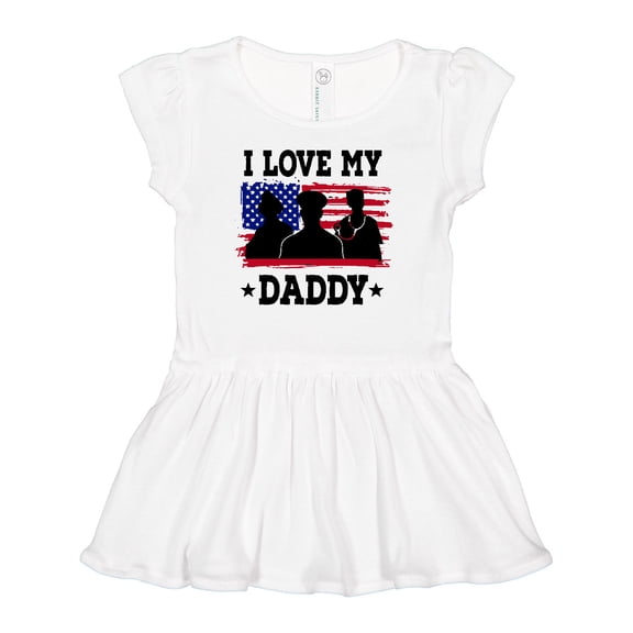 Inktastic Military Dad I Love My Daddy Girls Baby Dress