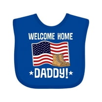 Inktastic Military Dad Welcome Home USA Flag Boys or Girls Baby Bib