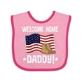 thumbnail image 1 of Inktastic Military Dad Welcome Home USA Flag Boys or Girls Baby Bib, 1 of 4