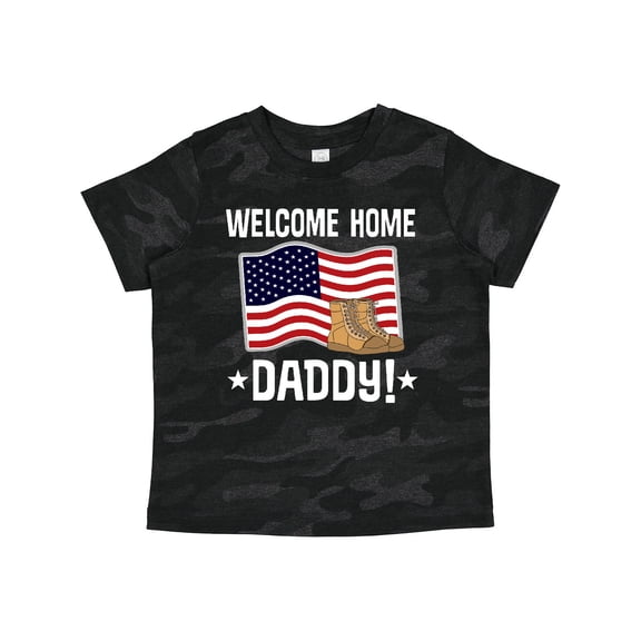 Inktastic Military Dad Welcome Home USA Flag Boys or Girls Toddler T-Shirt