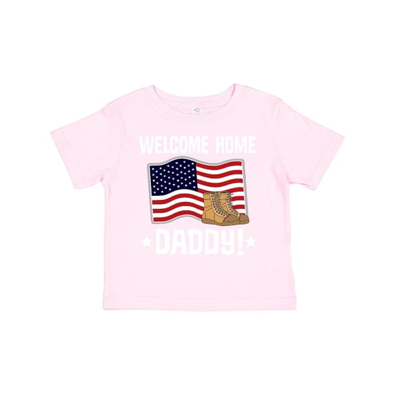 Inktastic Military Dad Welcome Home USA Flag Boys or Girls Toddler T-Shirt