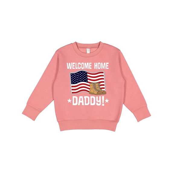 Inktastic Military Dad Welcome Home USA Flag Toddler Sweatshirt