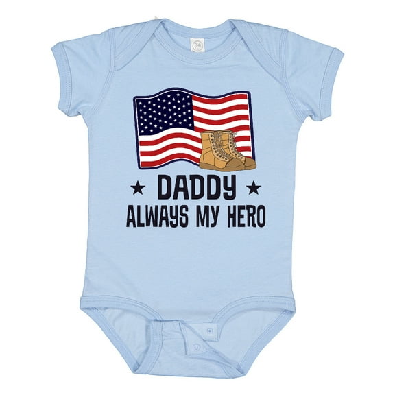 Inktastic Military Daddy Always My Hero Boys or Girls Baby Bodysuit