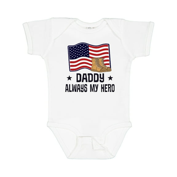 Inktastic Military Daddy Always My Hero Boys or Girls Baby Bodysuit