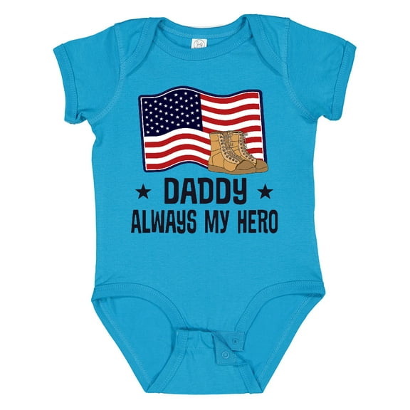 Inktastic Military Daddy Always My Hero Boys or Girls Baby Bodysuit