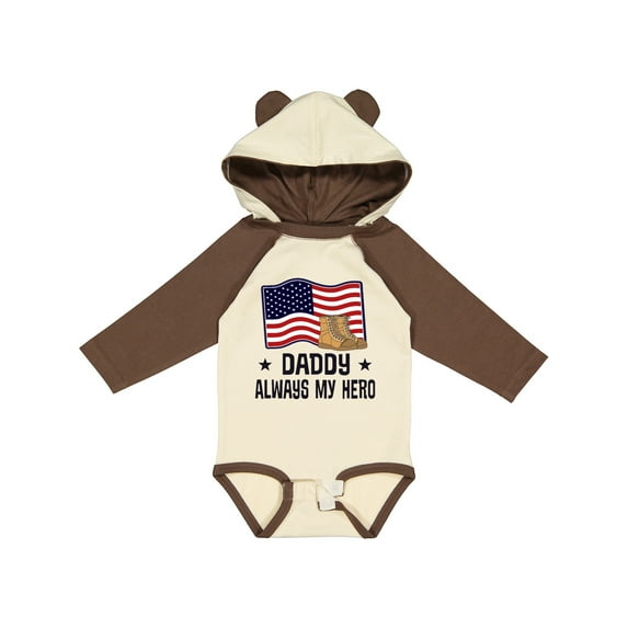 Inktastic Military Daddy Always My Hero Boys or Girls Long Sleeve Baby Bodysuit