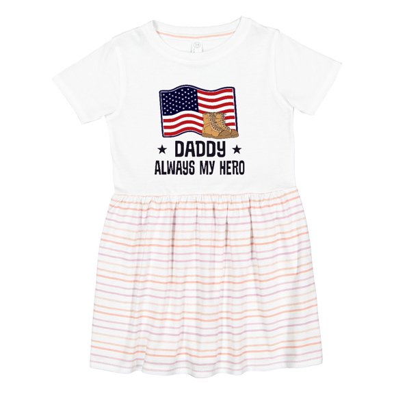 Inktastic Military Daddy Always My Hero Girls Toddler Dress